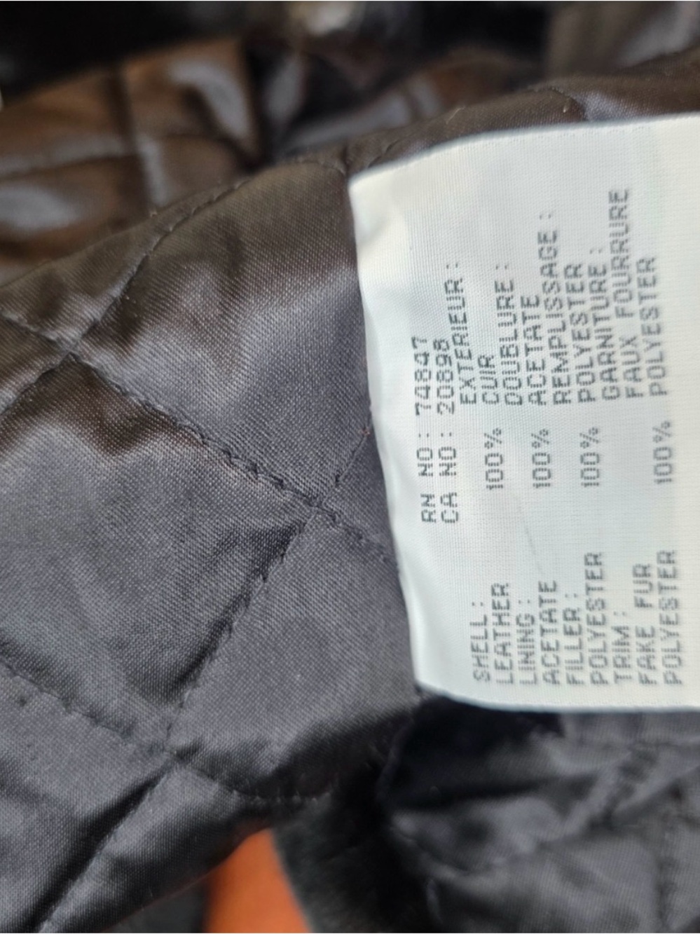 ANDREW MARC Black Leather Jacket‎ with Faux Fur Trim - Size Medium - Picture 4 of 4
